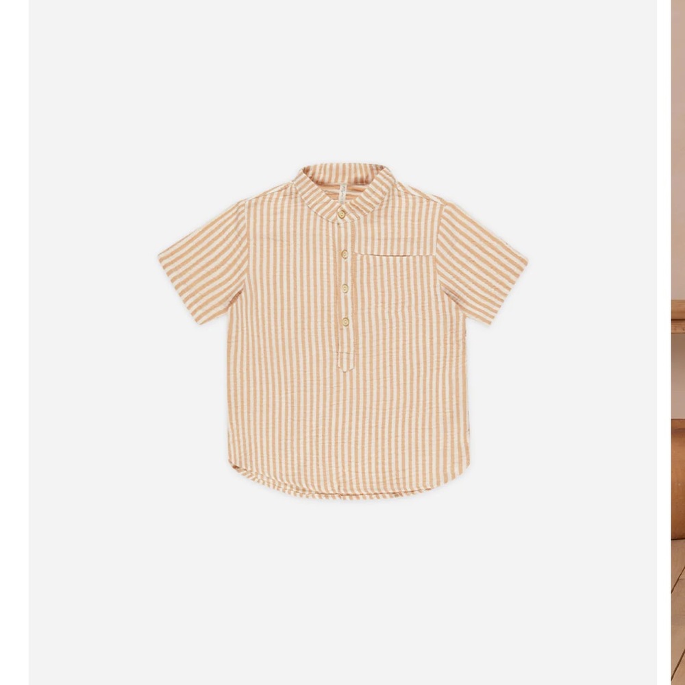 Mason Shirt || Grapefruit Stripe Rylee + Cru Size 4-5 yr